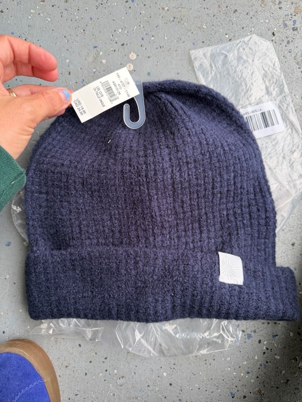 Aerie Offline Navy Blue Waffle Beanie NWT